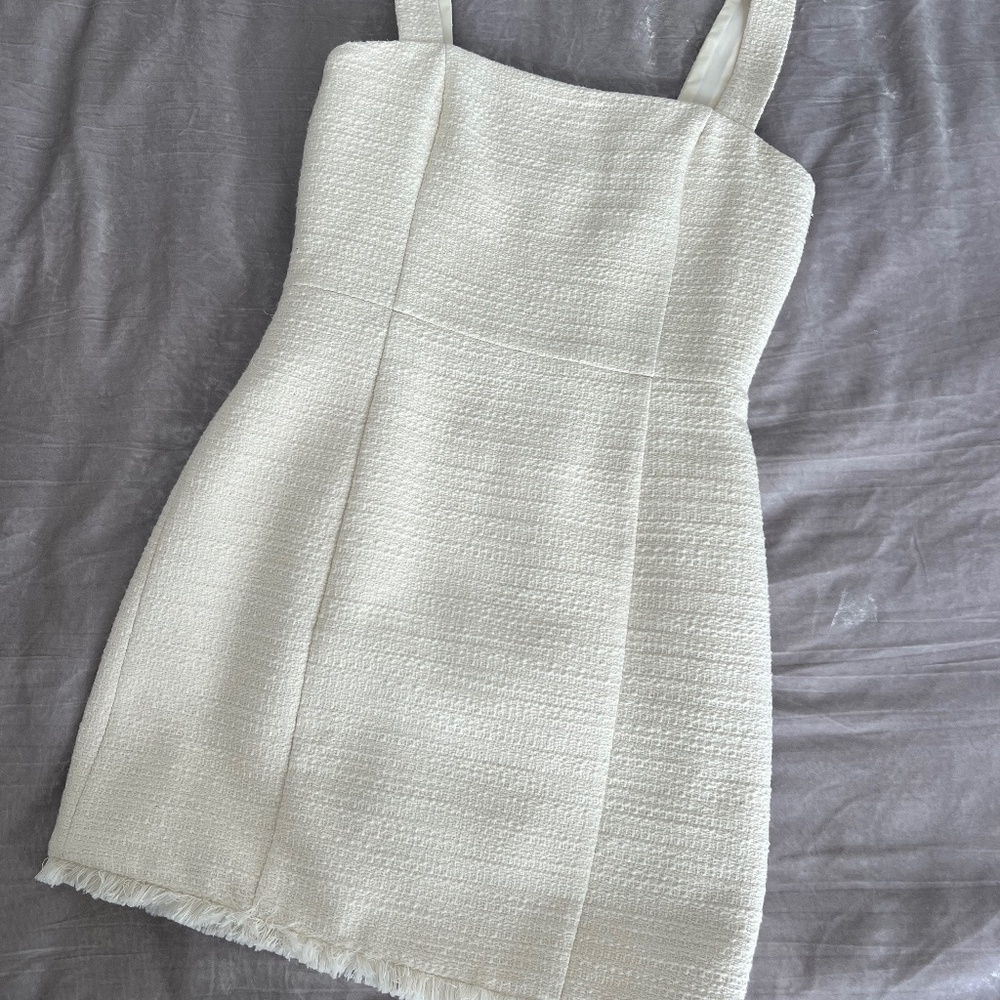 Babaton Cream Bouclé Tweed Dress